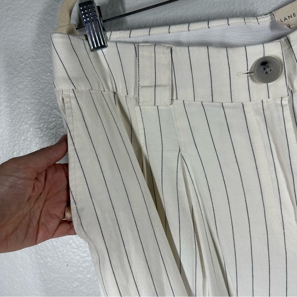 NEW Lane Bryant Wide Leg Linen Blend Trouser Pants Women's 16 Cream Stripes - Picture 10 of 10